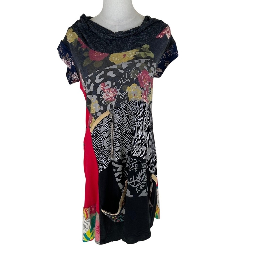 Seven Waves Mini Dress Womens 2 Multicolor  Brazil Roxx Patchwork Graphic Boho
